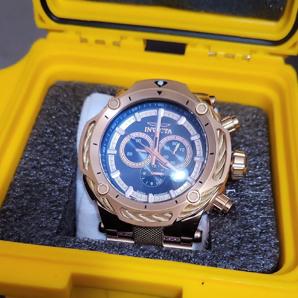 Invicta Gold and Blue Chronograph Men's Watch